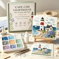 thumbnail image 1 of Seaside Lighthouse Theme Inspirational Sea-Glass Art Kit, DIY Mosaic Craft for Adults, Wall Decor with Tumbled Glass Pieces, Handmade Home Decor Gift for Women, 1 of 3
