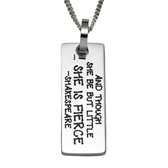 Inspirational "She Is Fierce" Stainless Steel Pendant Necklace