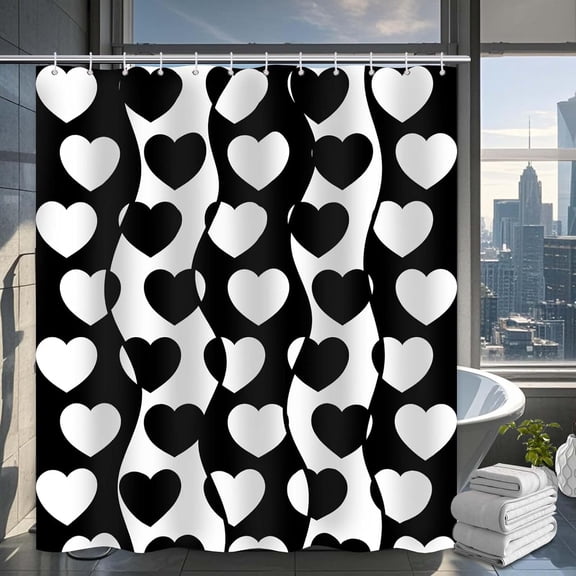 Inspirational Shower Curtain Positive Affirmations Motivational Bathroom Decor Quotes Black and White Bath Curtain, Waterproof Cloth Fabric with Hooks, 72x72 inch