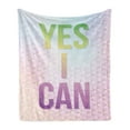 thumbnail image 1 of Inspirational Soft Flannel Fleece Blanket, Motivation Words Yes I Can Courage Determination Success Philosophy Colorful, Cozy Plush for Indoor and Outdoor Use, 60" x 80", Multicolor, by Ambesonne, 1 of 5
