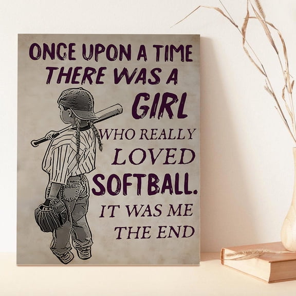 Inspirational Softball Girl Poster Sports Wall Art For Bedroom Or Locker Room Home Decor, 16x24 UNFRAMED
