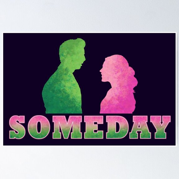 Inspirational Someday Hopeful Slogan Typography Graphic Wall Art Home Decor, Unframed Poster