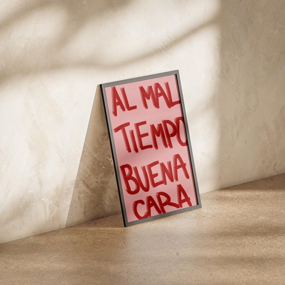 Inspirational Spanish Saying Wall Art Aesthetic Kitchen Decor Typography Wall Art, Hand drawn Poster Wall Art, Stretched Canvas 16x20in