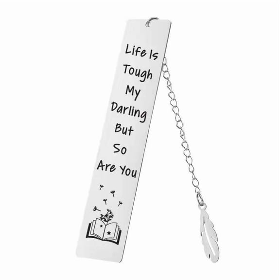 Inspirational Stainless Steel Bookmark with Charm, Motivational Book Mark for Book Lovers, Graduation Gifts, Teacher Appreciation, Thank You Presents for Readers