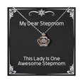 thumbnail image 1 of Inspirational Stepmom Crown Pendant Necklace, This Lady Is One Awesome Stepmom, Motivational Jewelry For Mom From Daughter, Perfect gifts for stepmoms who have everything, Unique gifts for stepmoms,, 1 of 4