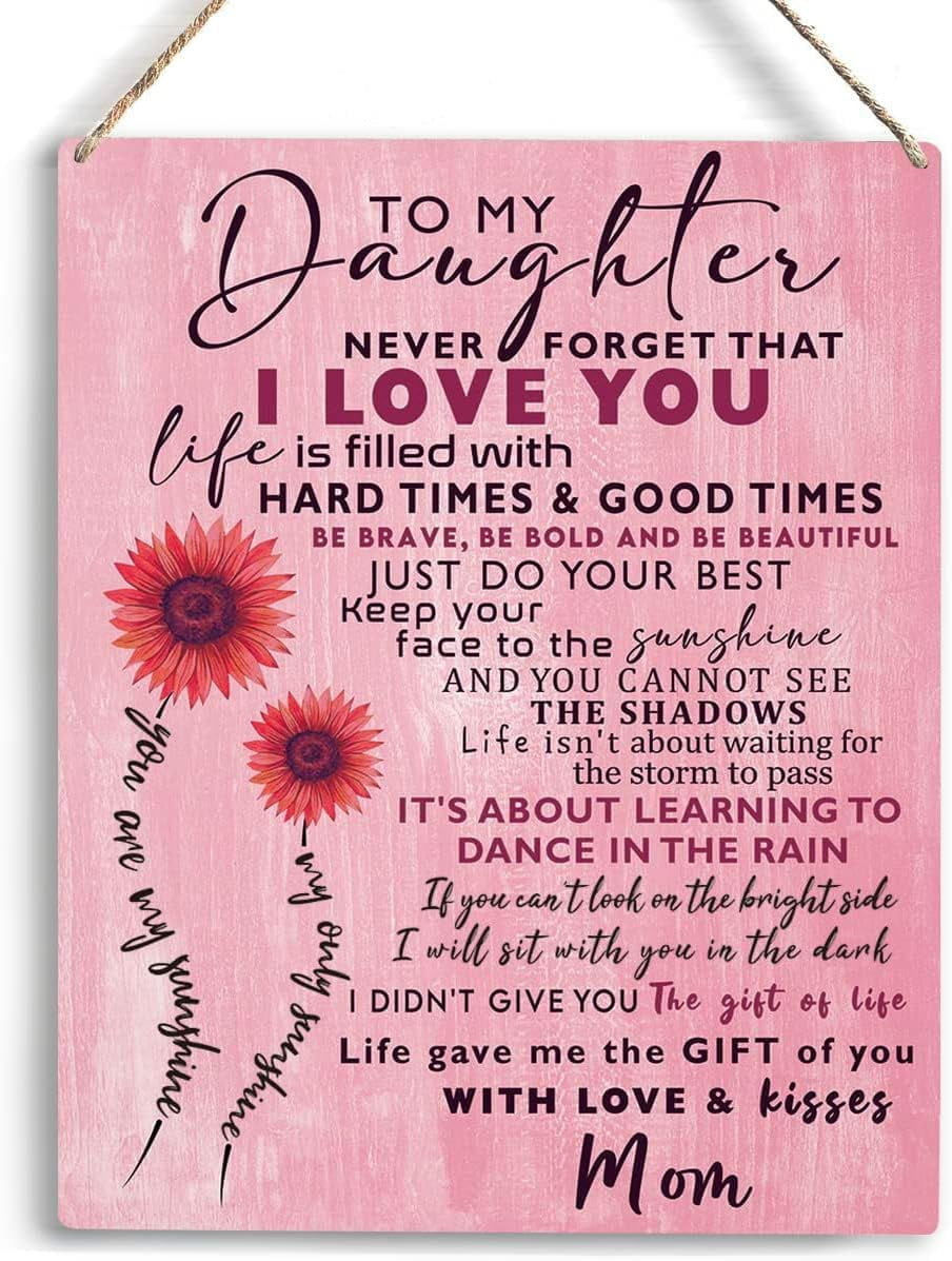 Inspirational Sunflower Daughter Gift from Mom Wall Art To My Daughter