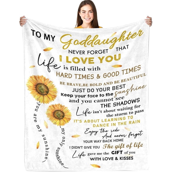 Inspirational Sunflower Goddaughter Blanket