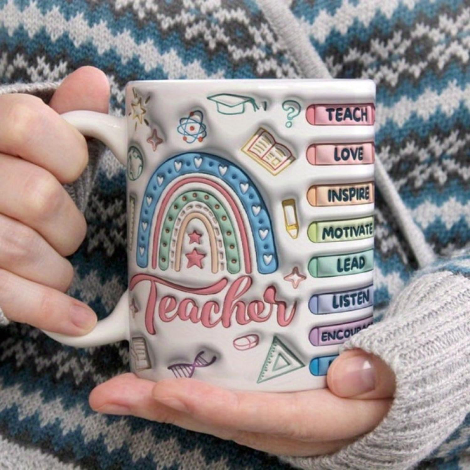 1pc 2D Flat Teacher Mug Teacher Mug Mug Teacher Teacher Teacher ...