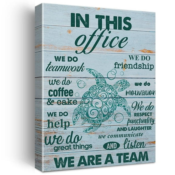 Inspirational Teamwork Quote Print Canvas We Are a Team Office Wall Art Home Decor Rustic in This Office We Do Teamwork Painting Canvas Poster Framed Ready to Hang