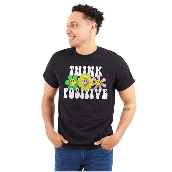 Inspirational Think Positive Saying Men's Graphic T Shirt Tees Brisco Brands S