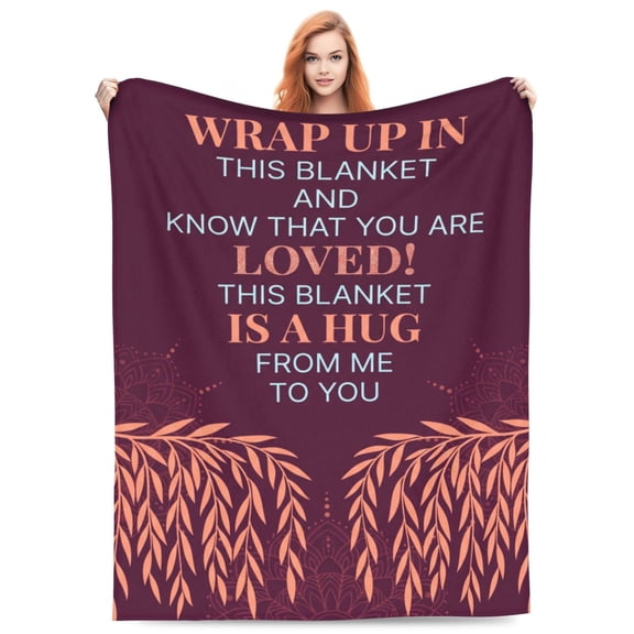 Inspirational Throw Blanket Flannel Positive Lettering Design All Season Throw Soft Cozy Warm Home Decor for Couch and Bed 50x40