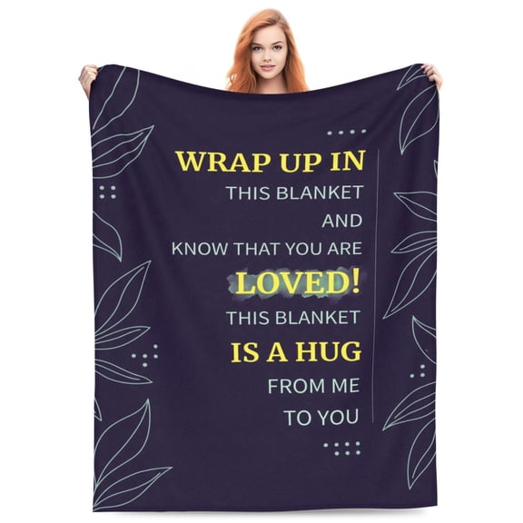 Inspirational Throw Blanket Flannel Positive Lettering Design All Season Throw Soft Cozy Warm Home Decor for Couch and Bed 50x40
