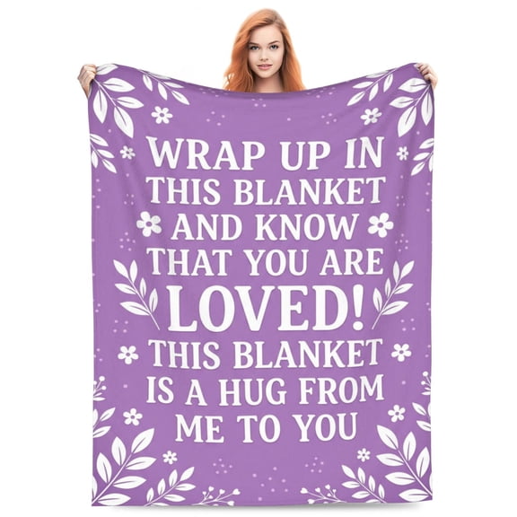 Inspirational Throw Blanket Flannel Positive Lettering Design All Season Throw Soft Cozy Warm Home Decor for Couch and Bed 50x40