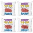 thumbnail image 1 of Inspirational Throw Pillow Cushion Case Pack of 4, Take Time to Do What Makes Your Soul Happy Cheerful Hand Lettering Style, Modern Accent Double-Sided Print, 4 Sizes, Multicolor, by Ambesonne, 1 of 2