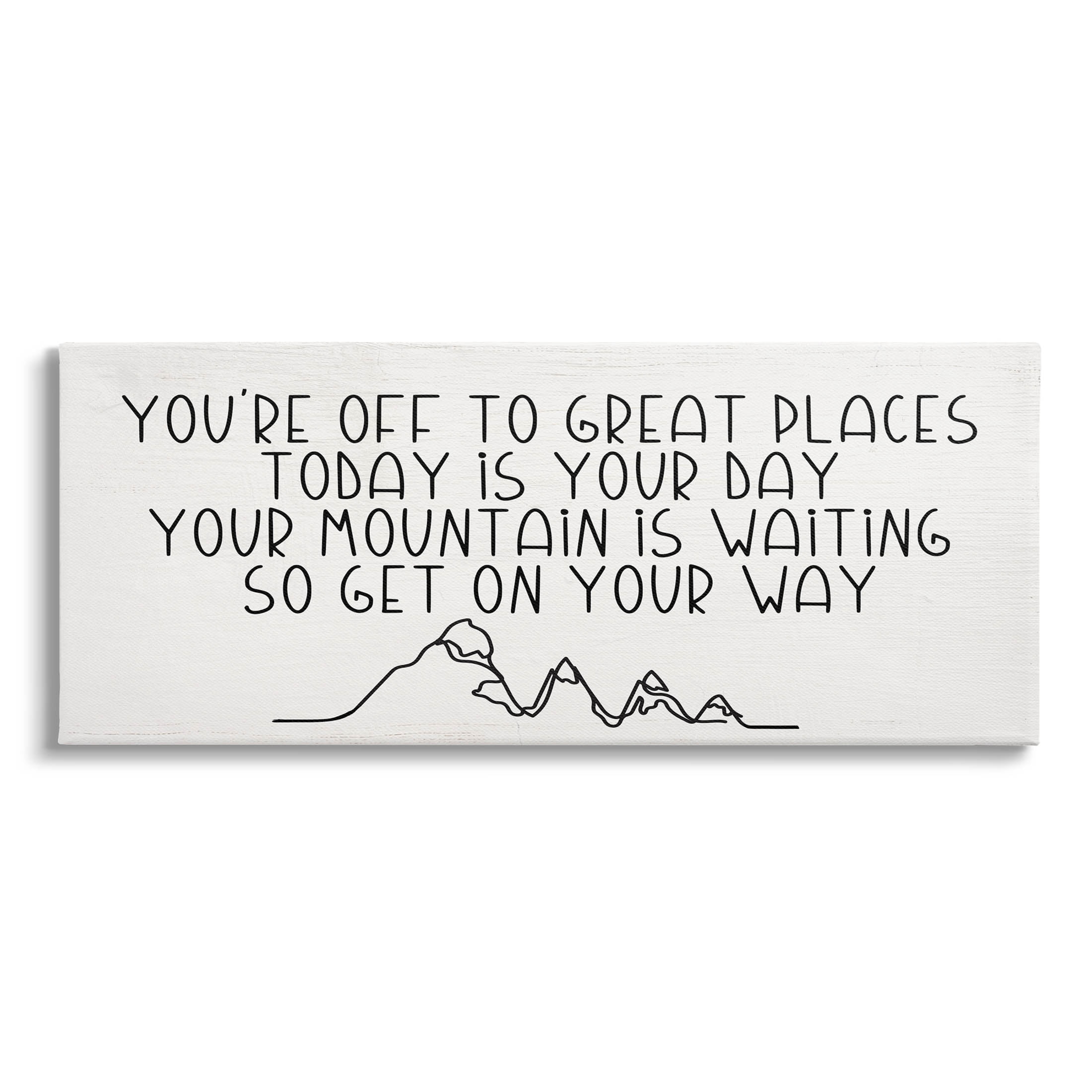 Inspirational Black and White Canvas Wall Art, 10" x 24"