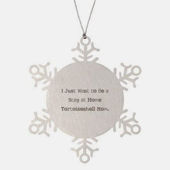 Inspirational Tortoiseshell Cat Snowflake Ornament, I Just Want to Be a, Present for Cat Lovers, Brilliant Gifts from Friends
