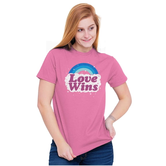 Inspirational Trans Flag Love Wins Women's Plus Size Graphic Tee Brisco Brands 2X