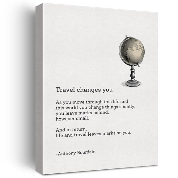 Inspirational Travel Changes You Quote Print Canvas Wall Art Home Office Decor Motivational Travel Quote Painting Canvas Poster Framed Ready to Hang