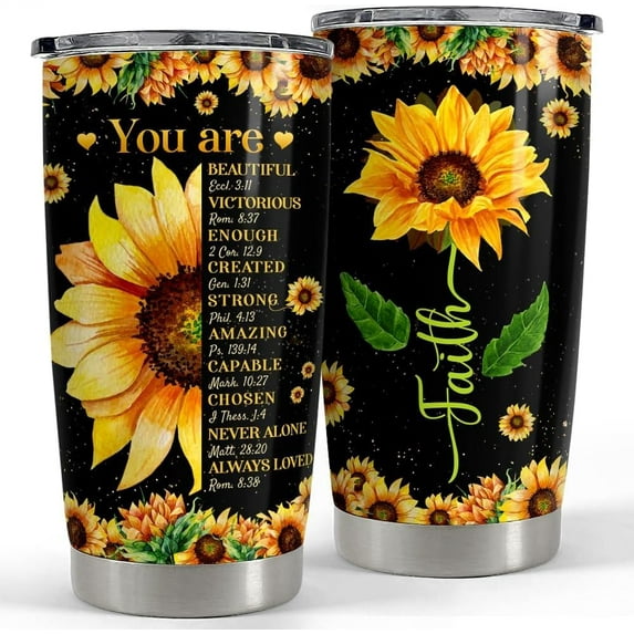 Inspirational Tumbler 20oz Christian Gift Inspirational Gifts for Women Motivational Stainless Steel Insulated Tumblers Coffee Travel Mug Cup Religious Gift for Birthday Christmas