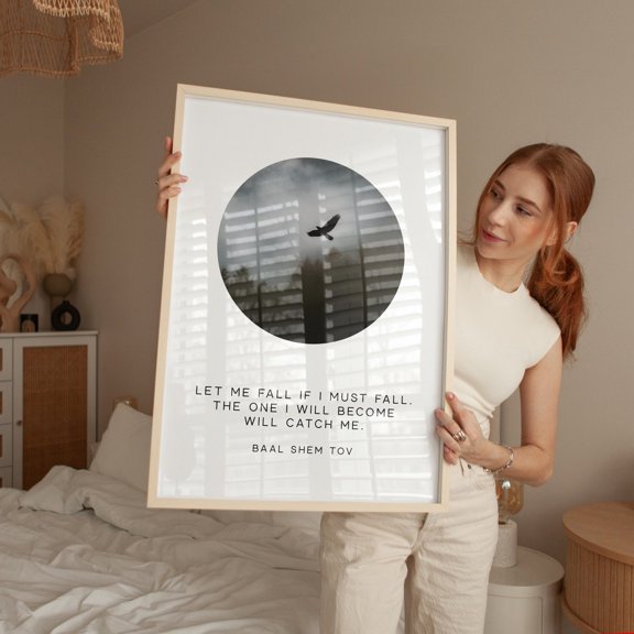 Inspirational Typography Wall Art Let Me Fall Baal Shem Tov Quote