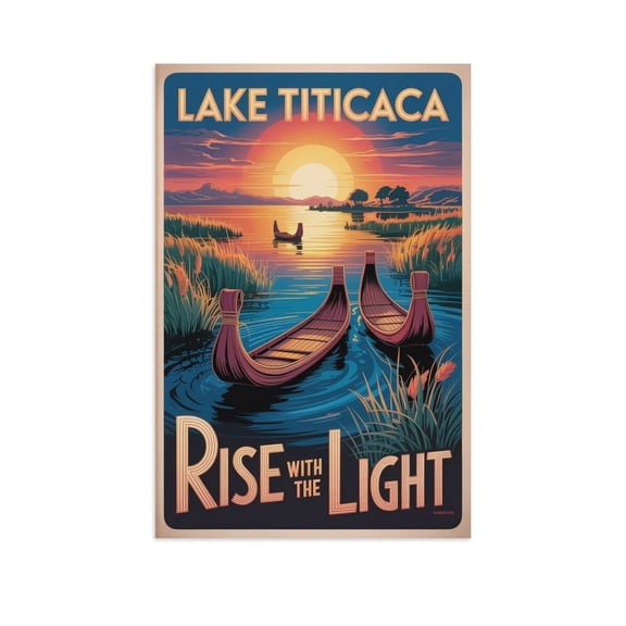 Inspirational Vintage Travel Lake Titicaca Motivational Poster Wall Decor for Yoga Studio Cafe Wellness Print Poster