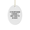 thumbnail image 1 of Inspirational If Volunteering is Wrong I Don't Want to Be Right Oval Ornament Gifts for Volunteers at Christmas Unique Volunteering Funny Gifts from You for Him Her Family Friends, 1 of 1