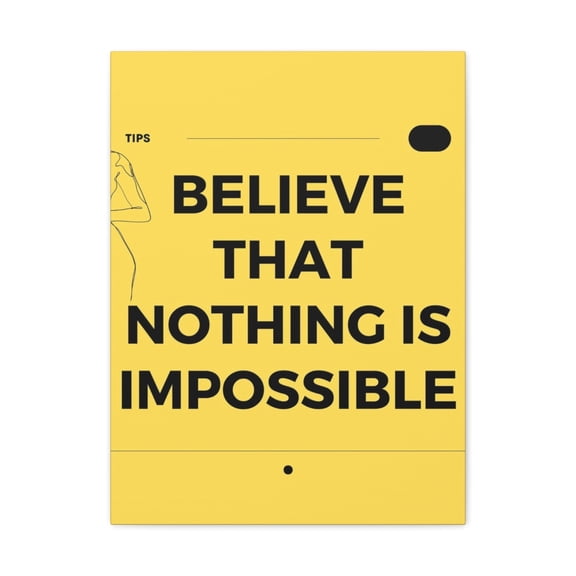 Inspirational Wall Art Believe That Nothing Is Impossible Matthew 19:26 Motivation Wall Decor for Home Office Gym Inspiring Success Quote Print Ready to Hang Unframed