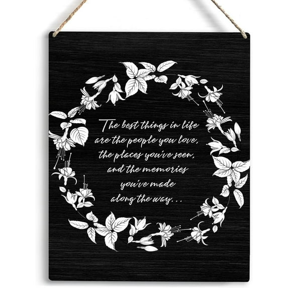 Inspirational Wall Art The Best Things In Life Wooden Hanging Sign Plaque Wooden Wall Table Sign Inspirational Quotes for Home Decor Wall Art Sign for Home Bedroom Living Room 8x10 Inch