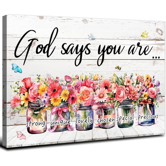 Inspirational Wall Art Bible Verses Wall Decor God Says You Are Wall ...