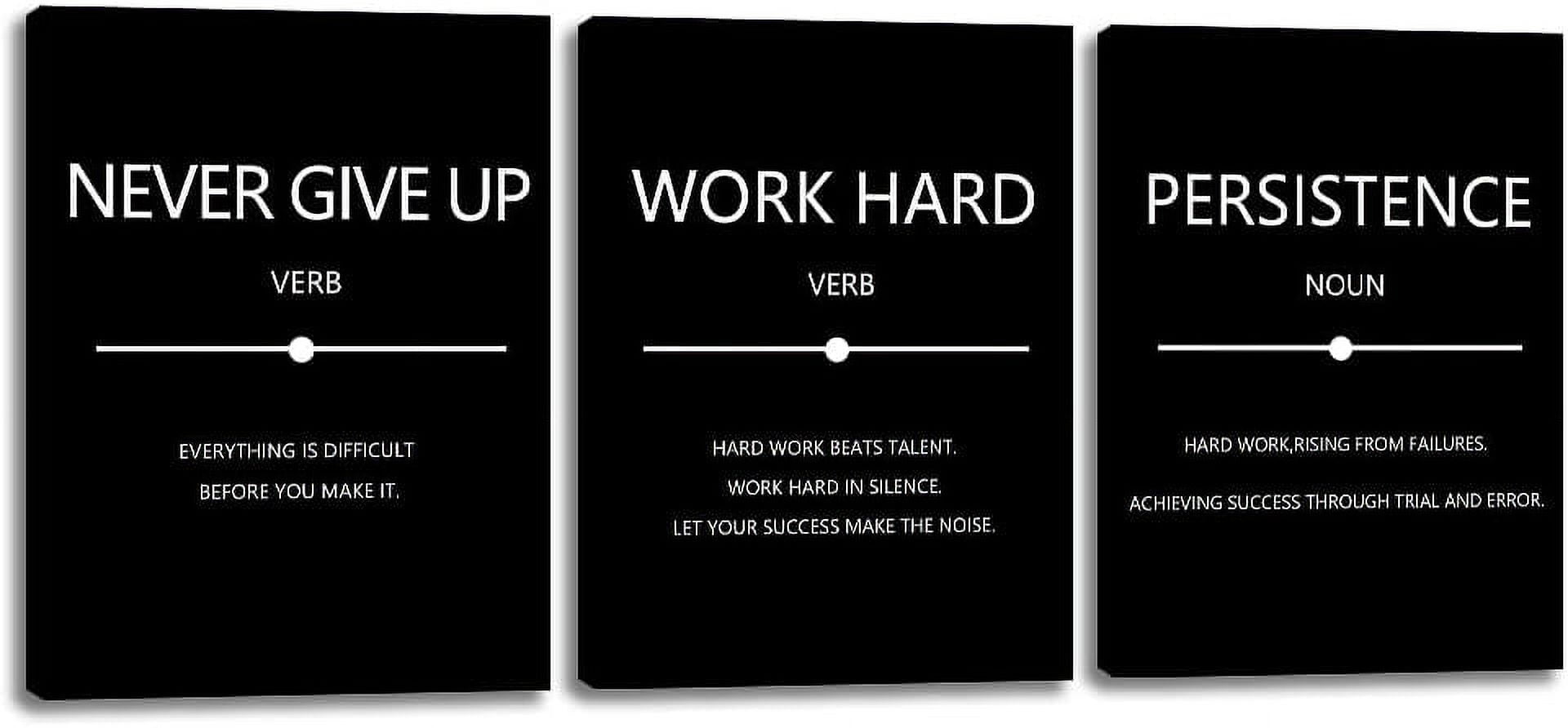 Inspirational Wall Art Canvas Prints Poster Motivational Persistence Wall Art Hustle Poster