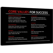 Inspirational Wall Art Core Values Quote Motivational Poster Inspiring Canvas Painting Prints Wall Pictures for Living Room Home Decor Framed Artwork [12''W x 18''H]