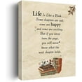 thumbnail image 1 of Inspirational Wall Art Decor Life is a Like a Book Quote Canvas Painting Framed Life Canvas Artwork Print Poster 12"x15" Decoration for Home Office Living Room, 1 of 6