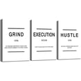 thumbnail image 1 of Inspirational Wall Art - Framed Canvas Wall Art,Grind Slogan,Success Quotes, Office Wall Art, White Large Poster, Positive Motivational, Execute Poster (C-3pcs,12x16inchx3pcs), 1 of 6