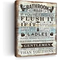thumbnail image 1 of Inspirational Wall Art Funny Bathroom Rules Signs Wall Decor Motivational Quotes Canvas Artwork For Home Bathroom Bedroom Farmhouse Office Decor Prints Ready To Hang 12x16 Inch, 1 of 6