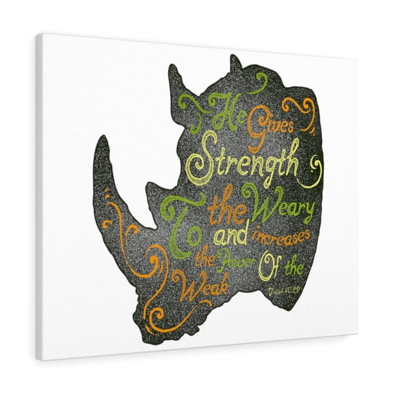 Inspirational Wall Art He Gives Strength Wall Art Motivation Wall Decor for Home Office Gym Inspiring Success Quote Print Ready to Hang Unframed