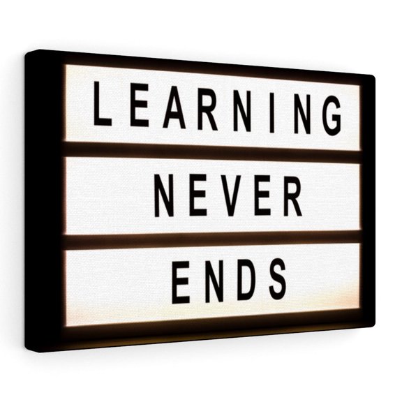 Inspirational Wall Art  Learning Never Ends Motivational Print Ready to Hang Artwork Unframed
