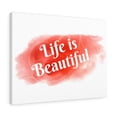 thumbnail image 1 of Inspirational Wall Art Life Is Beautiful Red Wall Art Motivational Motto Inspiring Prints Artwork Decor Ready to Hang Unframed, 1 of 12