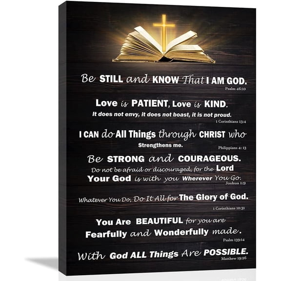 Inspirational Wall Art for Living Room Bedroom Bathroom Kitchen Décor Christian Wall Art Bible Verse Framed Wall Art Black and White Rustic Scripture God Says Print Art Gift for Office Women
