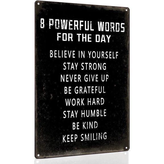 Inspirational Wall Art Metal Sign 8 x 12 Inch, Inspiring Positive Quotes Room Decor for Living Room Bedroom Classroom Gym, Motivational Wall Decor for Teen