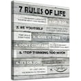 thumbnail image 1 of Inspirational Wall Art Motivational Quotes 7 Rules of Life Canvas Prints Wooden Board Canvas Painting Grey Quotes Canvas Picture for Bathroom Bedroom Home Office Wall Decor Framed 12" X 16", 1 of 5