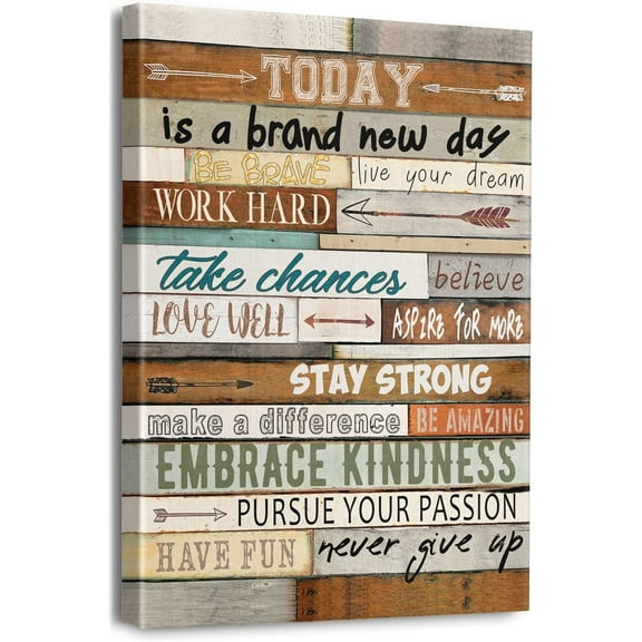 Inspirational Wall Art for Office Motivational Poster Office Wall Decor Canvas Prints Framed Picture Positive Affirmations Wall Decor for Living Room - The Best Mothers Day Gifts 12" x 16"