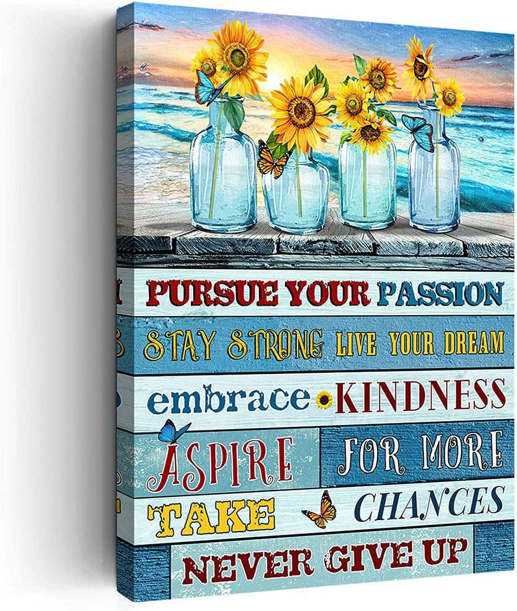 Inspirational Wall Art For Office Never Give Up Motivational Quotes ...