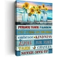 thumbnail image 1 of Inspirational Wall Art For Office Never Give Up Motivational Quotes Wall Decor Beach Sunshine And Sunflower Painting Picture Artwork Canvas Wall Art For Bathroom Living Room Home Decor 12x18 Inch, 1 of 6