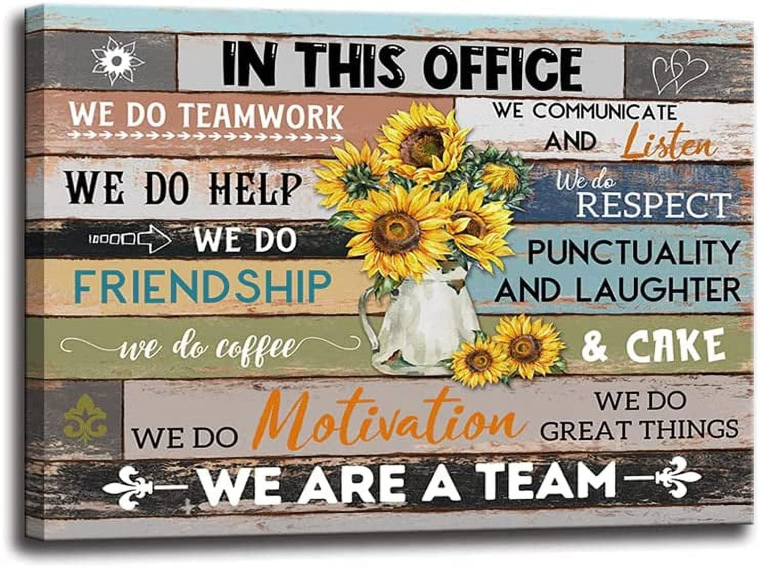 Inspirational Wall Art Office Positive Quotes Wall Decor Sign,Canvas ...