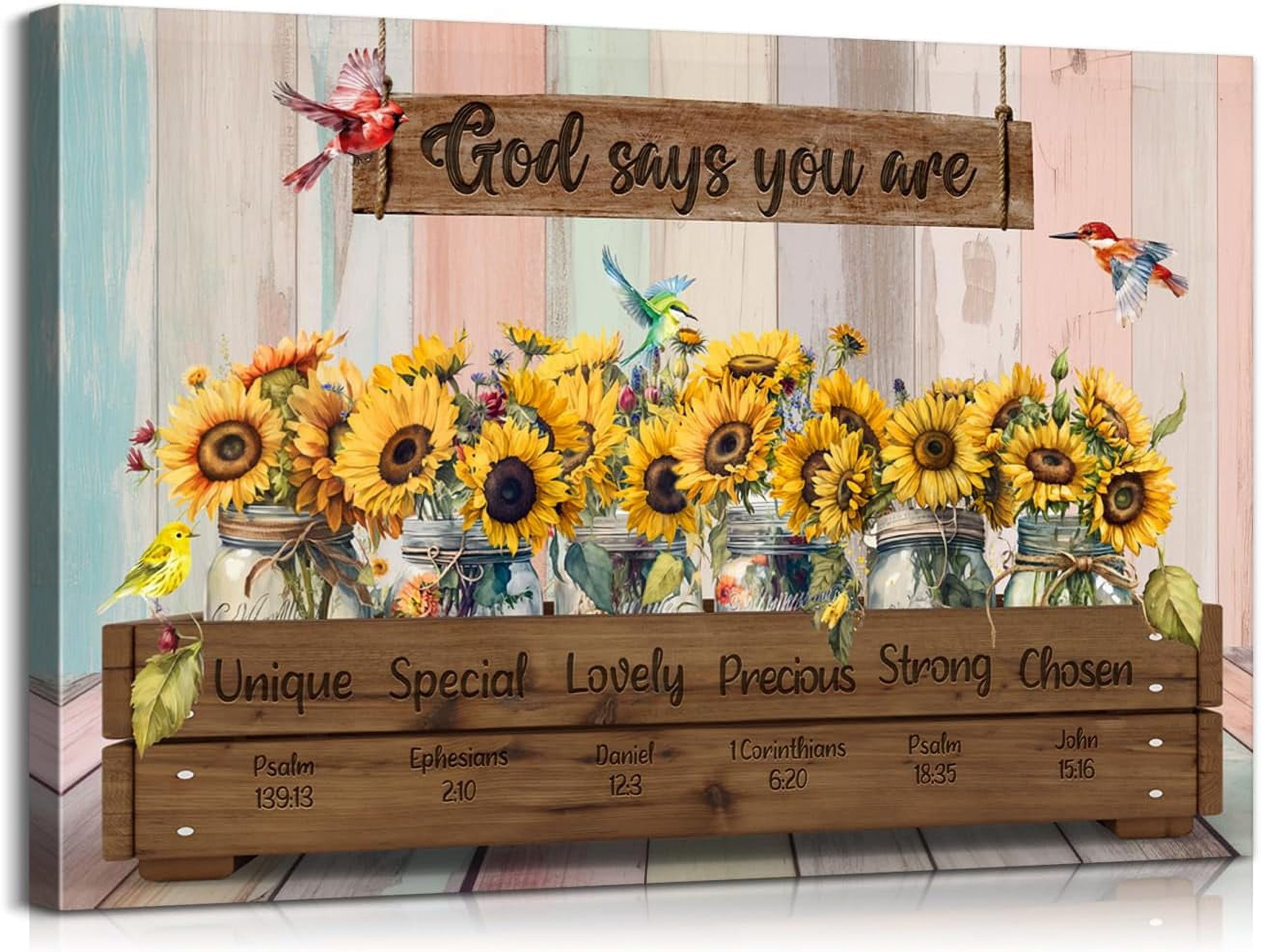 Inspirational Wall Art Positive Affirmations Wall Decor God Says You ...