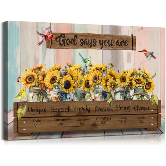 Inspirational Wall Art Positive Affirmations Wall Decor God Says You Are Quotes Wall Art Office Art Motivational Poster Inspiring Wall Art for Home Office Decor (12''''Hx18''''W)