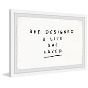 Inspirational Wall Art Print - She Designed A Life She Loved - Elegant Home Decor - Ready to Hang Painting