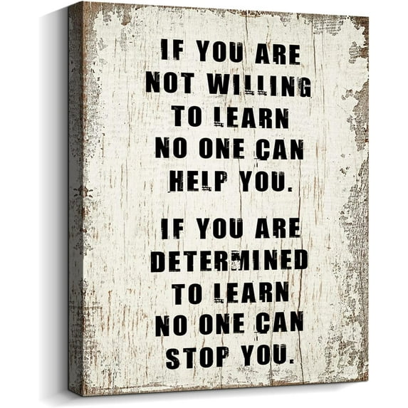 Inspirational Wall Art Retro Farmhouse Picture Wall Décor Positive Quotes Canvas Prints Uplifting Gifts for Bedroom Home Office Living Room Hanging 12x16 Inches