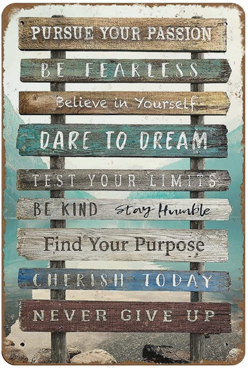 Inspirational Wall Art Rustic Home Poster Teamwork tin Sign Wall Art ...