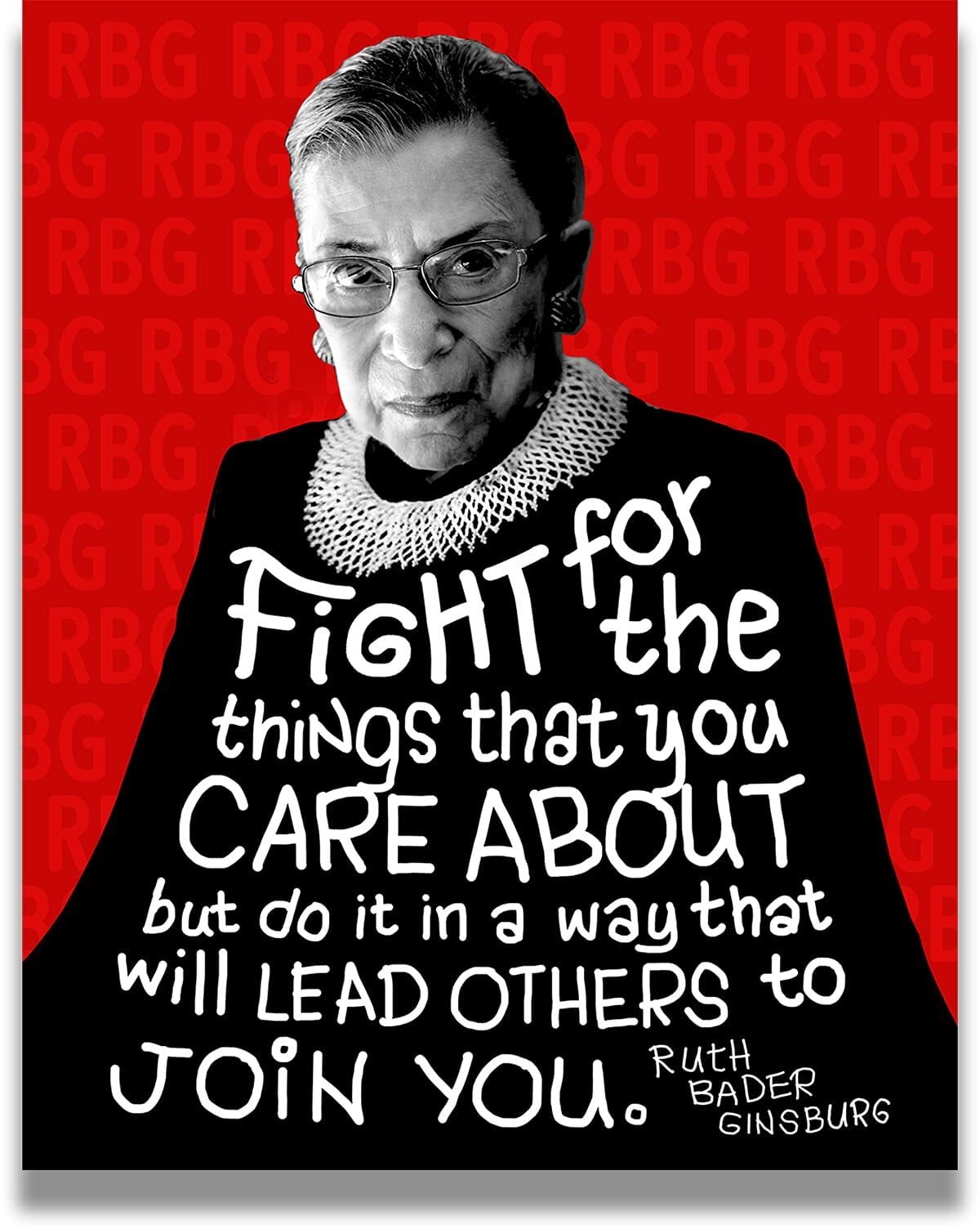 Inspirational Wall Art Ruth Bader Ginsburg Quote - RBG Motivational ...